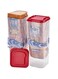 Pack of 2 Bread Storage Container,Fresh Bread Dispenser, Sandwich Size Bread Box   Universal Bread Keeper with Red Lid