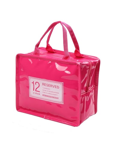 iSuperb Lunch Bag Waterproof Insulated Cooler Lunch Bag Tote Travel with Zipper Closure for Men and Women 22CM(L)*18.5CM(W)*13CM(H) Rose SSUS-00221-CN