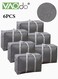 6PCS Handy Storage Bag with Zipper, Water Proof, Non-woven Fabric Material Packing Storage, Supplies Large Capacity Foldable Pack Moving Bag, for Dormitory Home Moving Cargo Carrying Miscellaneous Storage Grey 78*55*25CM