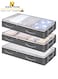 3-pack bed bottom storage bag 75L foldable clothing bag large capacity storage container with transparent window reinforcement handle zipper organizer comfortable blanket bedding non-woven fabric
