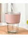 glass water cup, drinking cup; coffee cup, equipped with 1 straw, anti-scalding and high temperature resistant, very fashionable drinking cup