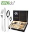 24 PCS Silverware Set Service for 6 Premium Stainless Steel Flatware Set Mirror Polished Cutlery Utensil Set Durable Home Kitchen Eating Tableware Set Include Fork Knife Spoon Set Dishwasher Safe Sliv
