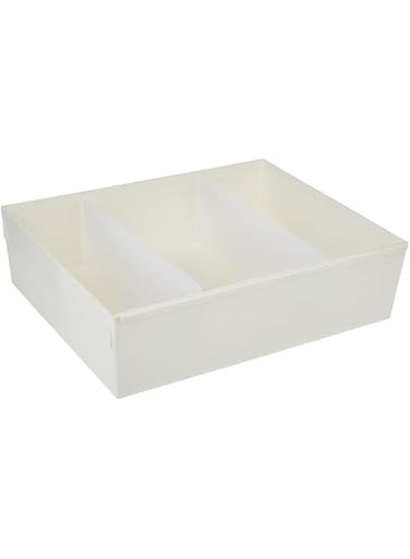 Keyway basket with separator, large, white