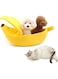 Cat And Dog Bed, Plush Or Luxurious Fur, Machine Washable, High Pillow Banana bed (M)