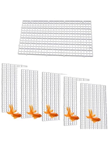 ELECDON 6 PCS Aquarium Fish Tank Divider Plastic Egg Crate Tray Grid Isolation Bottom Board Fish Separator for Mixed Breeding(White, 30 cm x 15cm)