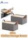2 Pcs Storage Box, Foldable Gray Clothes Drawer Storage