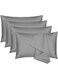 Linen Klub PACK of 4 Standard Pillowcases- Luxurious 100% Cotton 250TC Sateen with Elegant Solid Design, Size: 50 x 75 cm, Silken Silver for a Touch of Sophistication in Your Bedroom
