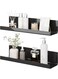 No Drilling Floating Wall Shelf, Set of 2, Black Acrylic for Books and Photos, Home Decoration, Kitchen, Bathroom, Office, Living Room