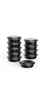 Cosmoplast 475 ml Pack of 10 RO16 Black Microwave Containers with Clear Lids
