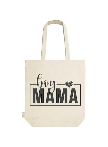 Print Souq Boy Mama Tote Bag, Mothers Day, Recycled Cotton Canvas