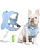 NALACAL Dog Harness with Leash Set Adjustable Soft Padded Step-in Dog Vest No Choke No Pull Reflective for Small Medium Dogs with Poop Bags Blue L