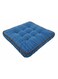 MaximHome Soft Velour Square Cushion with Brown Border Finish &acirc;&euro;&ldquo; Elegant Blue Decorative Cushion, 40&Atilde;&mdash;40&Atilde;&mdash;7 cm