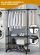 Heavy Duty Adjustable Clothes Rack with Wheels &amp; Storage Shelves &acirc;&euro;&ldquo; Metal Garment Hanging Rail Stand, Rolling Clothing Rack Organizer for Bedroom, Laundry, Boutique &amp; Retail