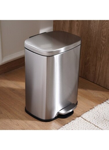 Home Primo Fingerprint Resistant Metal Pedal Bin 28.6x26x38cm 12L - Chrome