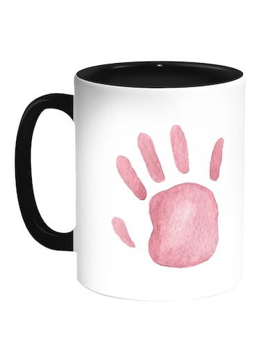 Palm Of The Hand Printed Coffee Mug White/Black 11ounce