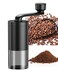 Manual Small Conical Burr Coffee Grinder, Ceramic Mill, Hand Crank,Portable,Perfect for Espresso maker at home,Travel,Camping,Internal Adjustable Setting, Visible Powder Bin Black