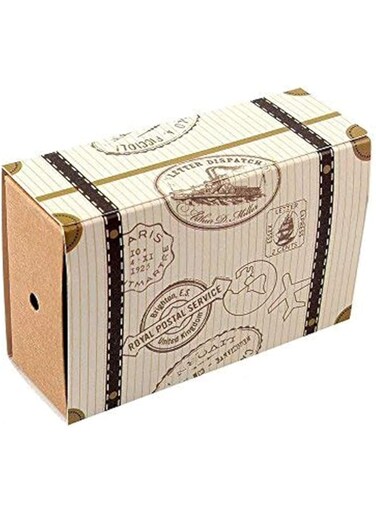 Morinostation Travel Suitcase Boxes with Burlap Twine and Kraft Paper Label Tag for Party Decoration, Multicolor - Pack of 50