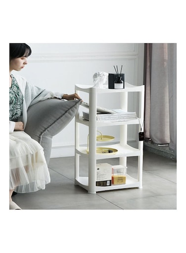 4-Layer Storage Rack White 37.5 x 84 x 27cm