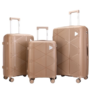 VIPTOUR Luggage Set of 3 PCS PP Softside 8 Wheels Travel Luggage Bag With Strong Zipper 20/24/28 Inches
