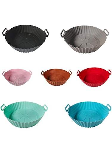 STAYOUNG 7 PCS Air Fryer Silicone Liner - Reusable Air Fryer Liner for Food Safe Air Fryers Oven Accessories, Non-Stick, Oil-Proof, Water-Proof, Assorted Color (20 * 17 * 5cm)