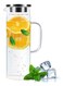 Pitcher Glass Jug with Sealed Lid Beverage Pitcher for Hot/Cold Water Iced Tea and Juice Drink (1.5L)