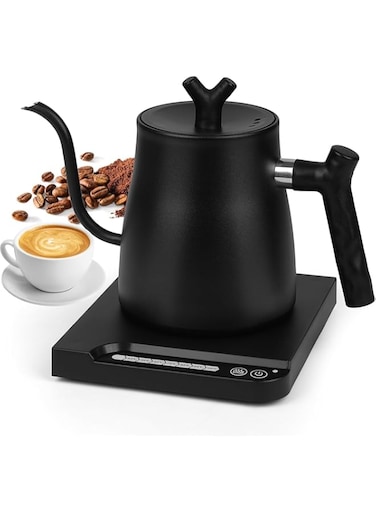 Electric Gooseneck Kettle,304 Stainless Steel Electric Coffee Kettles with Temperature Control,1000W Electric Water Kettle&amp;Tea Kettle with Touch Screen Panel,1L for Coffee,Tea