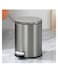 Stainless Steel Double Layer Dustbin with Pedal and Lid For Bathroom Kitchen,Silent Lidded Trash Bin,Fingerprint-Proof Modern Garbage Can,Round Bucket with Handle for Home Office (Grey, 12L)