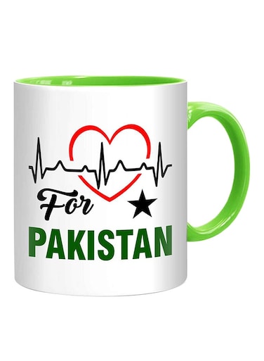 Styles Heart Beats For Pakistan Mug White/Green/Black