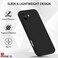 Muzz IPhone 16 Case 6.1 Inch, Slim Liquid Silicone 3 Layers Full Covered Soft Gel Rubber Phone Case Protective Cover, Black (iPhone 16)