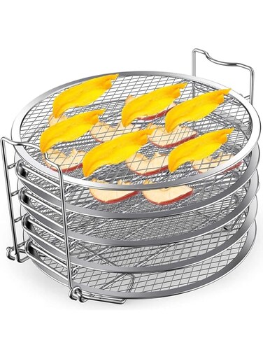 Excefore Air Fryer Oven Basket, Dehydrator Rack Stainless Steel Stand Accessories Compatible for Ninja Air Fryer 5-Qt