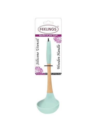 Feelings Silicone Soup Ladle Green Color 28Cm