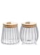 2 Pcs 700ml/23oz Glass Storage Jar Coffee Nut Jar with Bamboo Lid Decorative Storage Containers for Sugar, Nuts