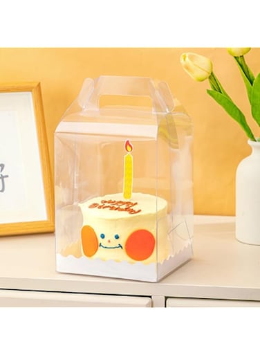 DZOZO 10Pcs Transparent Cake Box 4 Inch Heightened Clear Cake Gift Box Square Plastic Baking Box Cupcake Containers Display Box Carrier Cake Holder Square Gift Cupcake Box for Candy Chocolate Dessert