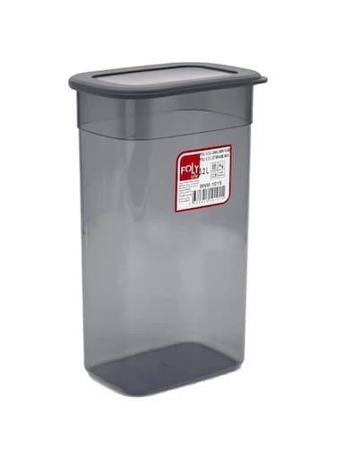 Cleany Genie Foly Life Food Storage Container, 3.2 Litre, Grey Transparent with Lid