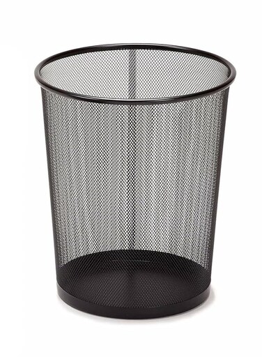 Steel Mesh Round Trashcan Wastebasket for Trash or Recycle in The Home Office Garage. 27x26 CM