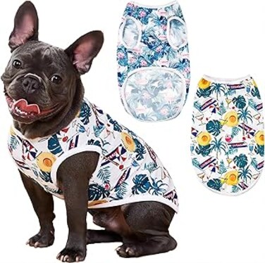 2 Pack Dog Shirt - Hawaiian Shirt for Dogs - Cooling Shirt for Dogs - Cat Shirt Dog Summer Clothes Puppy Clothes,Soft &amp; Breathable Mesh Dog Clothes Beach Seaside Puppy Shirt for Dogs &amp; Cats,M