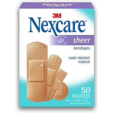Nexcare Plastic Sheer Bandages Plasters Assorted 50 PCS