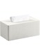 PU Leather Rectangle Tissue Box Cover with Magnetic Bottom for Bathroom Bedroom Office (White Stripes)