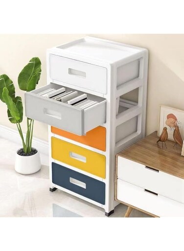 5-Drawer Cart Organizer, Plastic Storage Drawers, Rolling Storage Cart for Classroom Supplies, Storage Organizer for Art Supplies, Home Storage Organizer with Removeable Wheels, CENXI