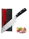 Kitchen Knife Santoku Knife 7 inch High Carbon Stainless Steel 7Cr17Mov Chef Knife Super Sharp Multipurpose Chopping Knife for Meat Vegetable Fruit with Ergonomic Wood Handle Black