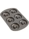 6-Cavity Doughnut Baking Pan, Makes Individual Full-Sized 3 3/4" Donuts or Baked Treats, Non-Stick and Dishwasher Safe, Enjoy or Give as Gift, Metal (black(1pan))