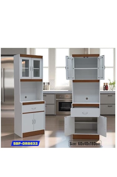 Galaxy Design Galaxy Design Premium Quality Kitchen Cabinet White Color Up and Down 4 Doors with One Drawer GDF-SBFDR8832
