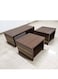 Galaxy Design Wooden Coffee Table – Elegant Brown Center Table with Golden Décor, Modern Living Room Furniture