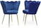 Galaxy Design Velvet Barrel Chair Set – Tufted Back Chairs with 4 Metal Legs (Set of 2) + Matching Table   Modern Home Furniture Set for Living Room, Bedroom & Office   Model GDF-252 (Blue Color)