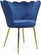 Galaxy Design Velvet Barrel Chair Set – Tufted Back Chairs with 4 Metal Legs (Set of 2) + Matching Table   Modern Home Furniture Set for Living Room, Bedroom & Office   Model GDF-252 (Blue Color)