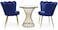 Galaxy Design Velvet Barrel Chair Set – Tufted Back Chairs with 4 Metal Legs (Set of 2) + Matching Table   Modern Home Furniture Set for Living Room, Bedroom & Office   Model GDF-252 (Blue Color)