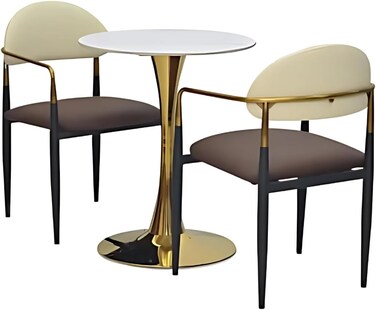 Galaxy Design Modern Dining Table Set – 1 Table + 2 Chairs   Stylish & Durable Furniture for Home, Office Reception, Kitchen, or Dining Room   Model GDF-679