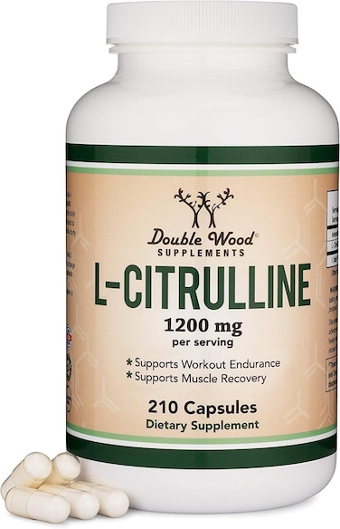 Double Wood Supplements L Citrulline Capsules 1, 200mg Per Serving, 210 Count (L-Citrulline Increases Levels Of L-Arginine And Nitric Oxide) Muscle Recovery - Improve Muscle Pump