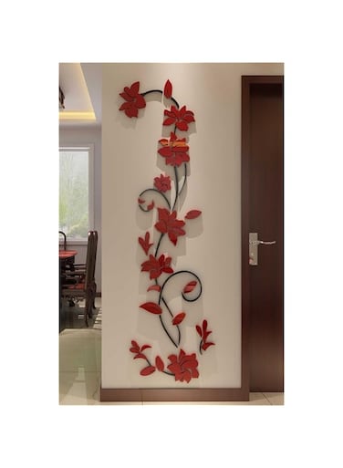 DecorSmart 3D Rattan Flower Wall Murals for Living Room Bedroom Sofa Backdrop Tv Wall Background, Originality Stickers Gift, Wall Decor Decal Sticker (70(H) x 22(W) inches)