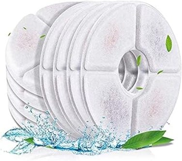 ADIA Pet Fountain Filter Cat Water Fountain Replacement Filters,Cotton Activated Carbon for Flower Pet Water Fountain with 8 Pack